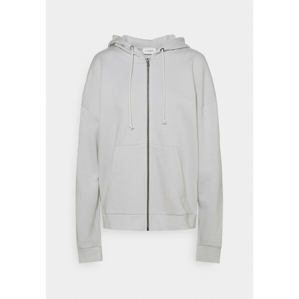 Even&Odd Zip through oversized hoodie jacket Bluza rozpinana light grey EV421J089