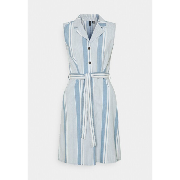 Vero Moda Tall VMAKELASANDY CHAMBRAY SHORT Sukienka koszulowa light blue denim/white VEB21C08A