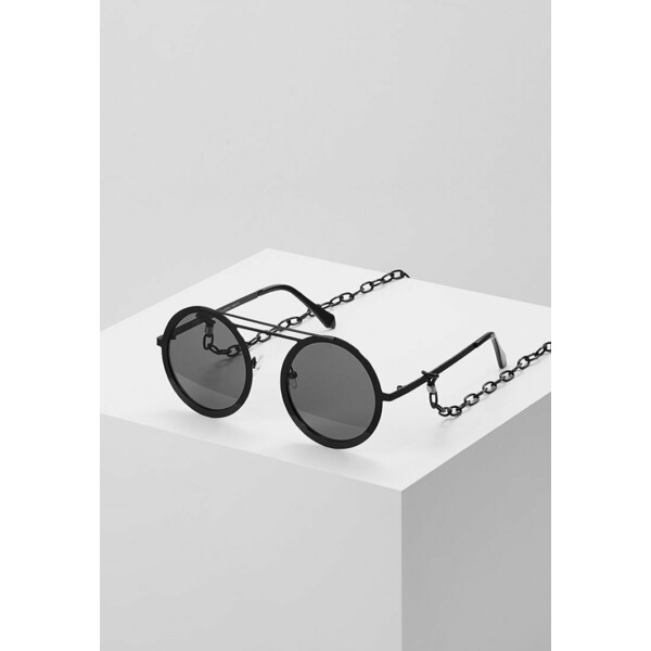 Urban Classics CHAIN SUNGLASSES Okulary przeciwsłoneczne black/black UR652K004-Q12