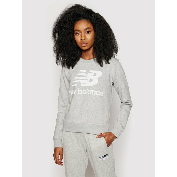 New Balance Bluza Essentials Crew WT03551 Szary Relaxed Fit