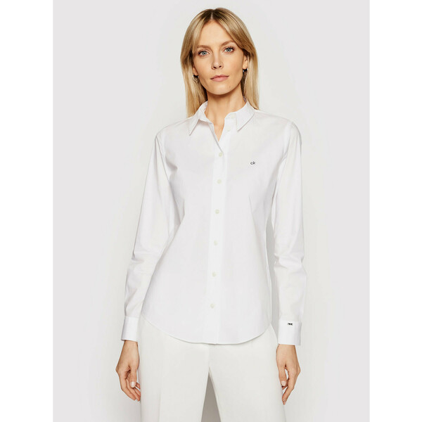 Calvin Klein Koszula K20K202020 Biały Slim Fit