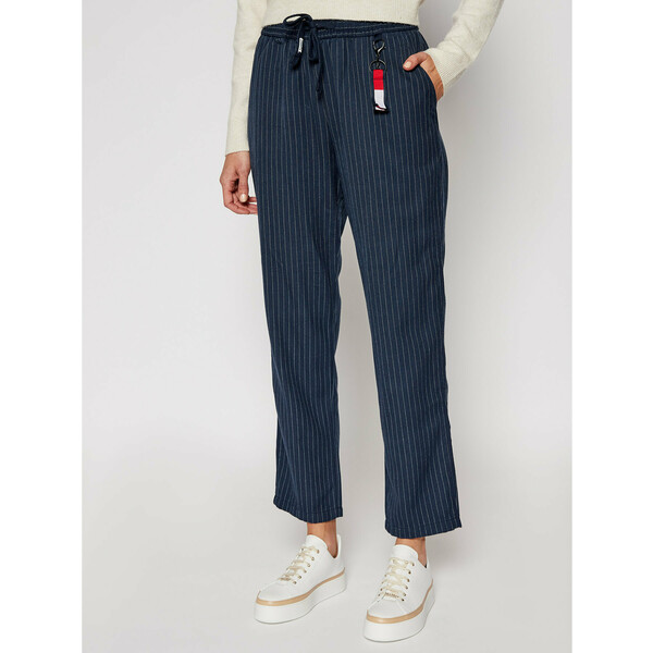 Tommy Jeans Spodnie materiałowe Pinstripe DW0DW09095 Granatowy Regular Fit