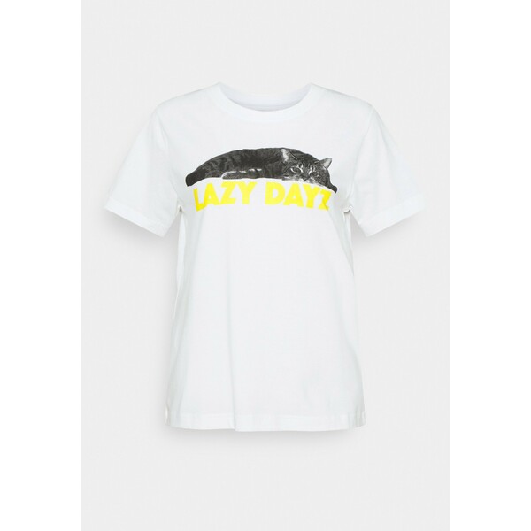 Dedicated MYSEN LAZY DAYZ T-shirt z nadrukiem white DEL21D02Q
