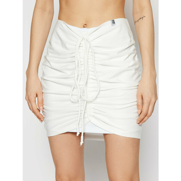 LaBellaMafia Spódnica mini 21456 Biały Slim Fit