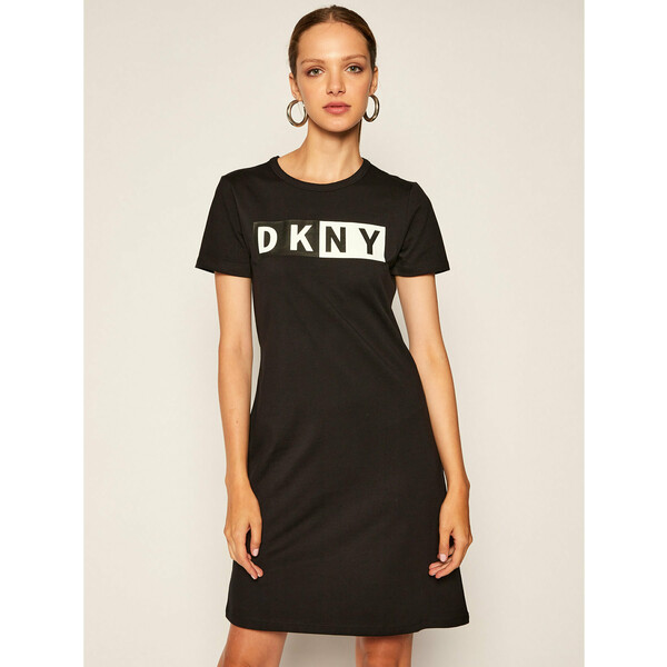 DKNY Sport Sukienka dzianinowa DP9D4261 Czarny Regular Fit