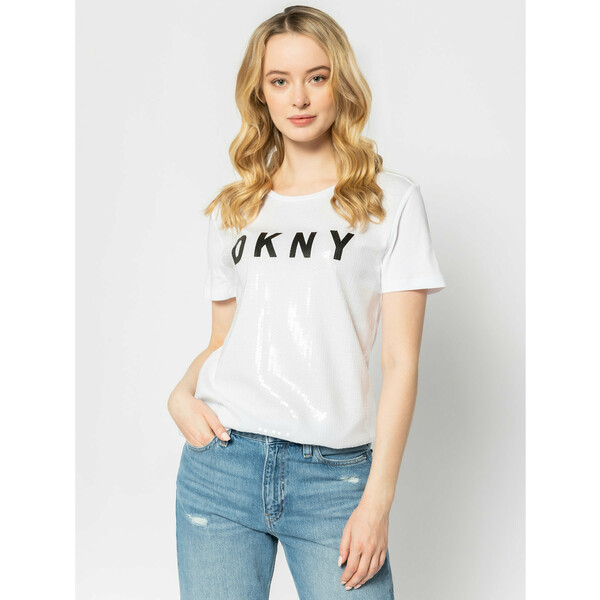 DKNY T-Shirt P9DH2CN2 Biały Regular Fit