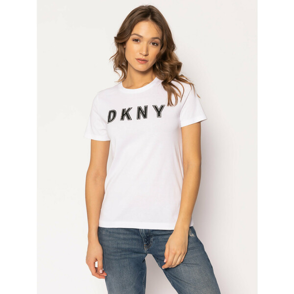 DKNY T-Shirt P9DH7CNA Biały Regular Fit