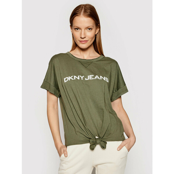 DKNY T-Shirt E02Z2F51 Zielony Regular Fit