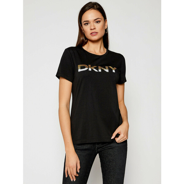 DKNY T-Shirt P0JWSDNA Czarny Regular Fit