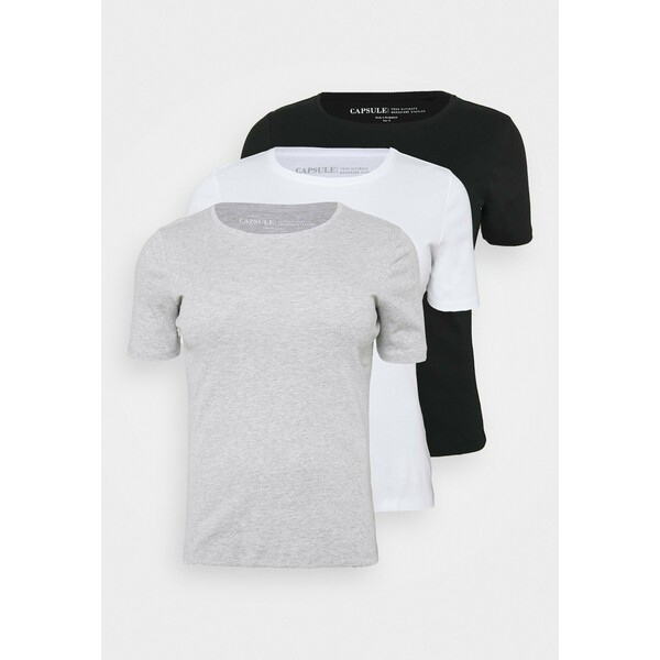 CAPSULE by Simply Be 3 PACK T-shirt basic black/white/grey CAS21D030