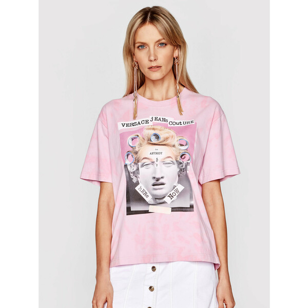 Versace Jeans Couture T-Shirt B2HWA7VA Różowy Regular Fit
