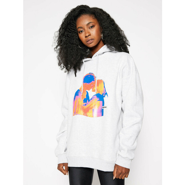 Local Heroes Bluza Free Love Hoodie AW2021S0009 Szary Regular Fit