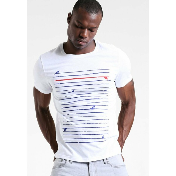 Pier One T-shirt z nadrukiem white PI922OA32-A11