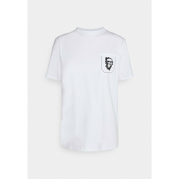 KARL LAGERFELD IKONIK GRAFFITI POCKET TEE T-shirt z nadrukiem white K4821D06M