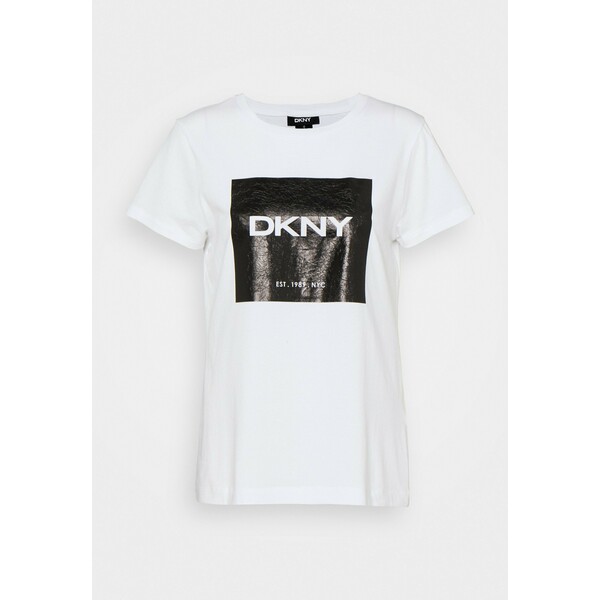 DKNY T-shirt z nadrukiem white DK121D039