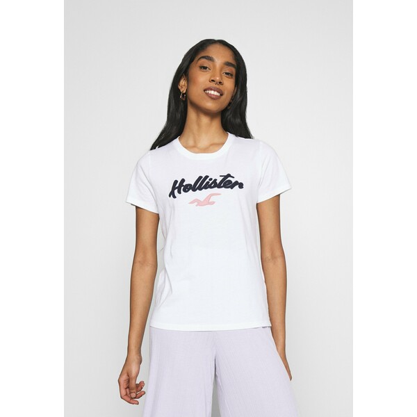 Hollister Co. TIMELESS T-shirt z nadrukiem white H0421D0AQ