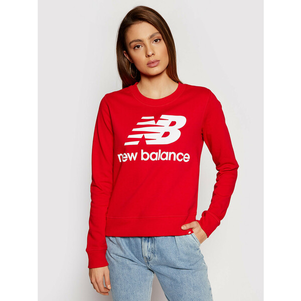New Balance Bluza Essentials Crew WT03551 Czerwony Relaxed Fit