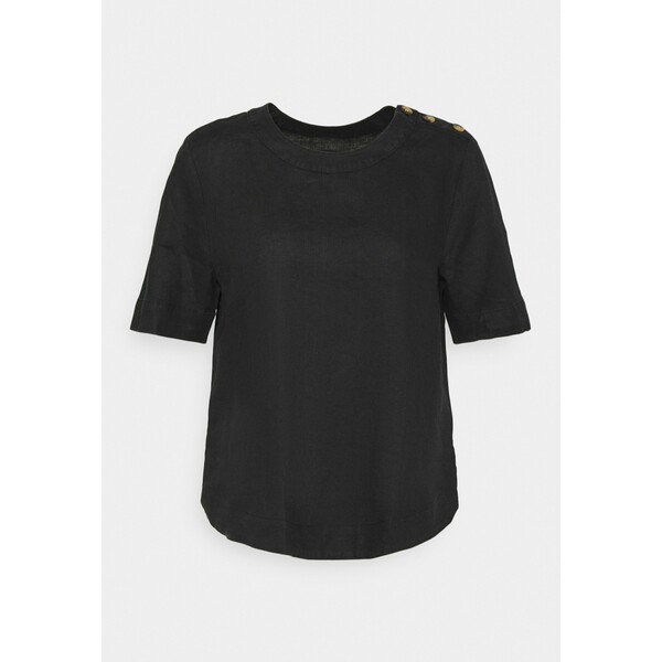 Marks & Spencer London PUFF SLEEVE T-shirt z nadrukiem black QM421E065