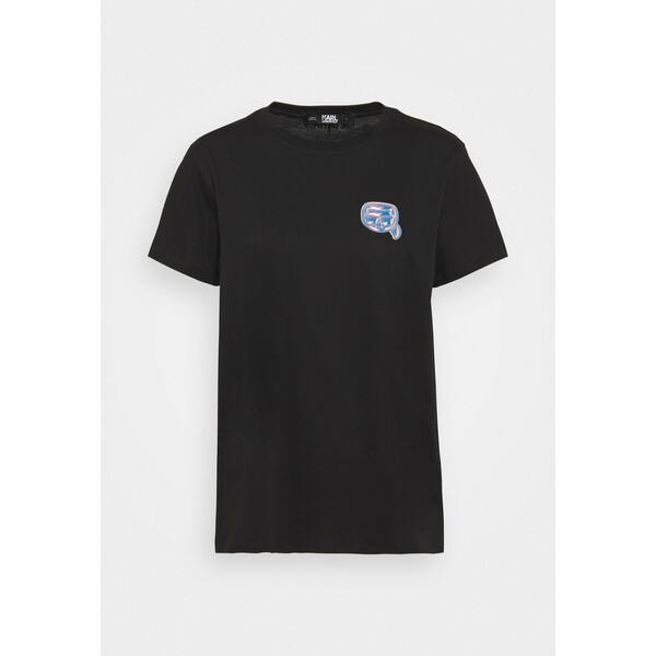 KARL LAGERFELD MINI IKONIK BALLOON TEE T-shirt z nadrukiem black K4821D06I