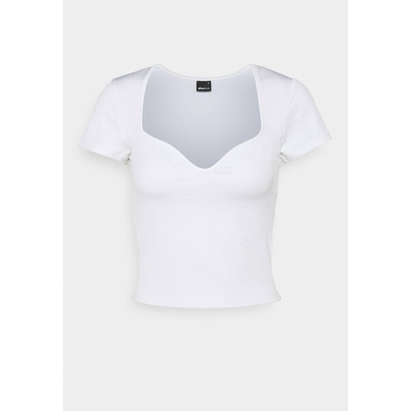 Gina Tricot MARGOT BUSTIER T-shirt z nadrukiem white GID21D048