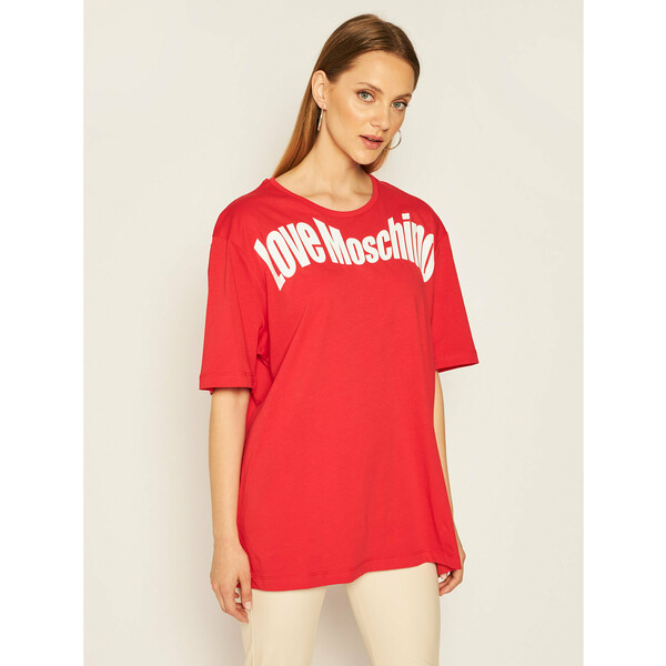 LOVE MOSCHINO T-Shirt W4F8736M 3876 Czerwony Regular Fit