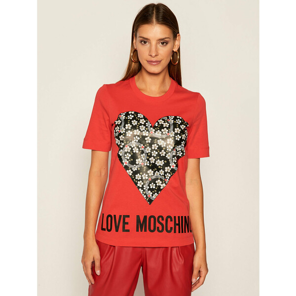 LOVE MOSCHINO T-Shirt W4F152LM 3876 Czerwony Regular Fit