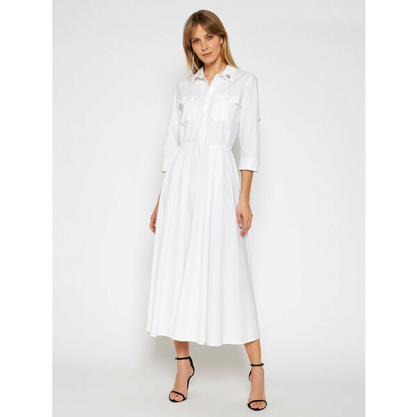 TwinSet Sukienka koszulowa 211MT2411 Biały Regular Fit