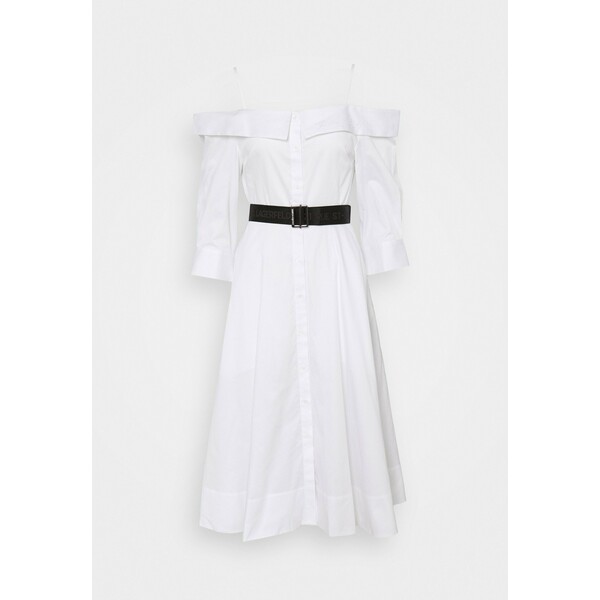 KARL LAGERFELD COLD SHOULDER SHIRT DRESS Sukienka letnia white K4821C03Q