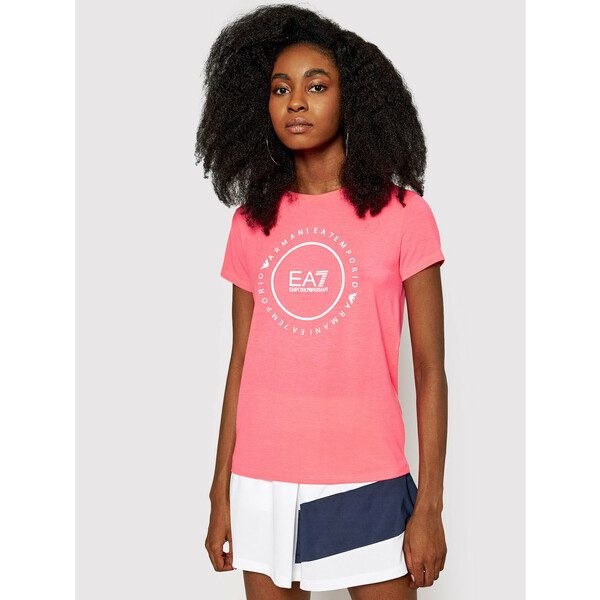 EA7 Emporio Armani T-Shirt 3KTT22 TJ1TZ 1427 Różowy Regular Fit