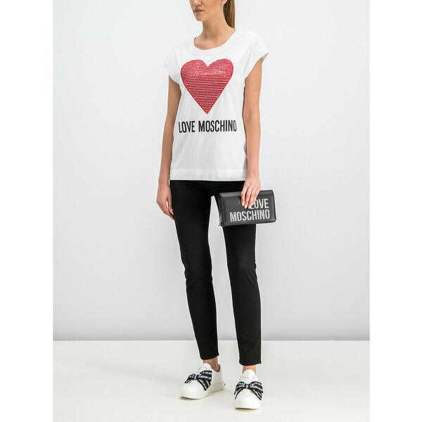 LOVE MOSCHINO T-Shirt W4G7901M 3517 Biały Regular Fit