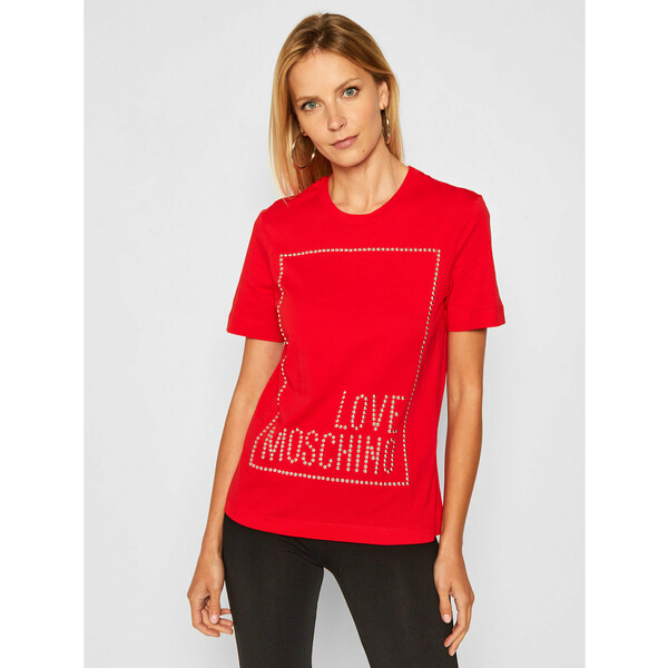 LOVE MOSCHINO T-Shirt W4H0604M 3876 Czerwony Regular Fit