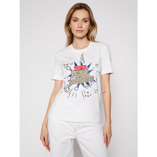 LOVE MOSCHINO T-Shirt W4H0608M 3876 Biały Regular Fit