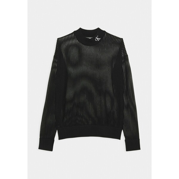 Calvin Klein Jeans NECK SEE THROUGH Sweter black C1821I02Y