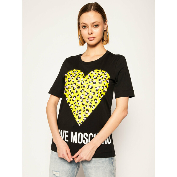 LOVE MOSCHINO T-Shirt W4F152DM 3876 Czarny Regular Fit
