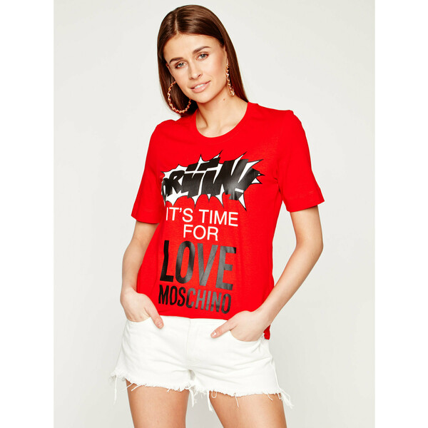 LOVE MOSCHINO T-Shirt W4F152EM 3876 Czerwony Regular Fit
