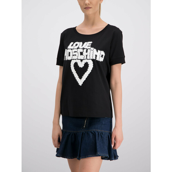 LOVE MOSCHINO T-Shirt W4G8602M 3517 Czarny Regular Fit