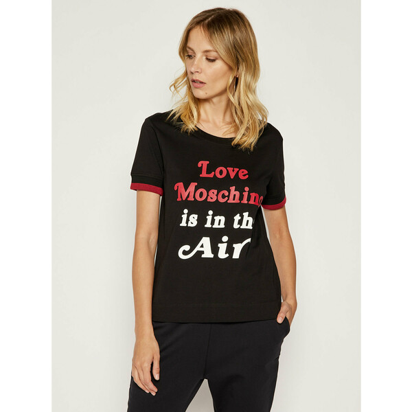 LOVE MOSCHINO T-Shirt W 4 G86 01 M3517 Czarny Regular Fit