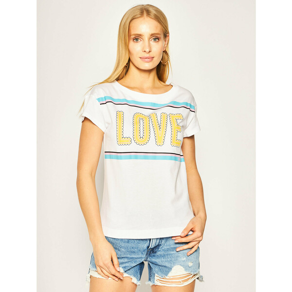 LOVE MOSCHINO T-Shirt W4F301WM 3876 Biały Regular Fit