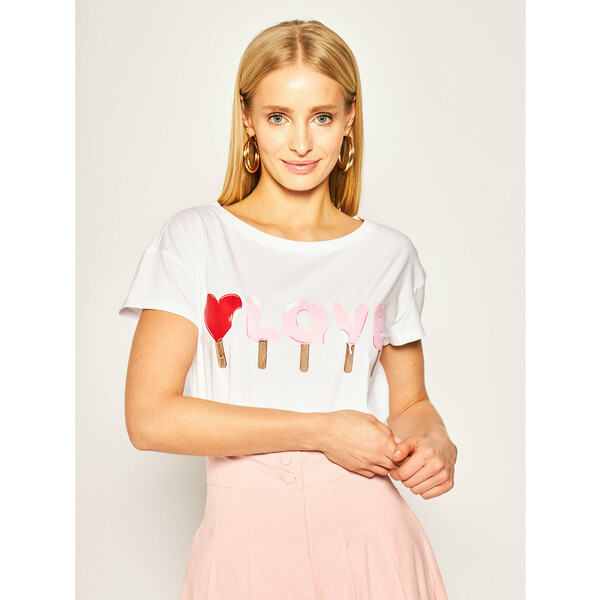 LOVE MOSCHINO T-Shirt W4F301UE 1698 Biały Regular Fit