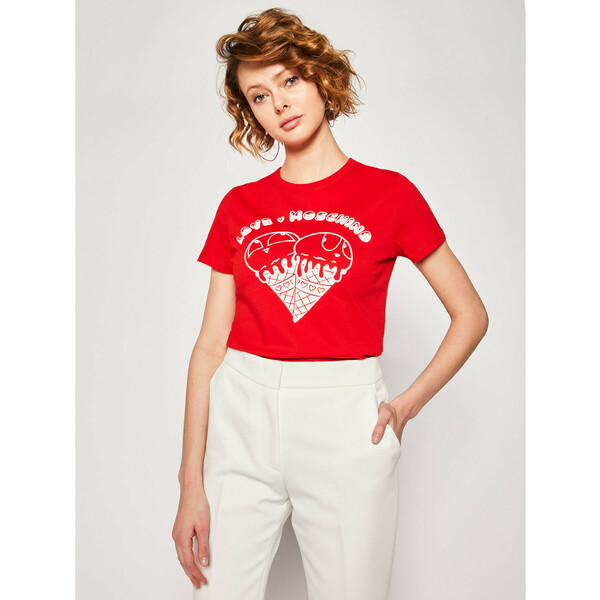 LOVE MOSCHINO T-Shirt W4F7365M 3876 Czerwony Regular Fit