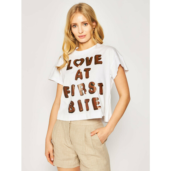 LOVE MOSCHINO T-Shirt W4H0401M 3876 Biały Regular Fit