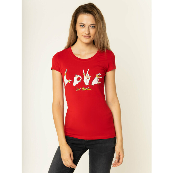 LOVE MOSCHINO T-Shirt W4B194YE 2065 Czerwony Slim Fit