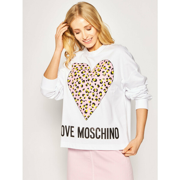 LOVE MOSCHINO Bluza W635505M 4183 Biały Regular Fit