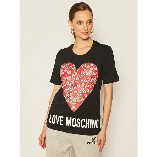 LOVE MOSCHINO T-Shirt W4F152LM 3876 Czarny Regular Fit