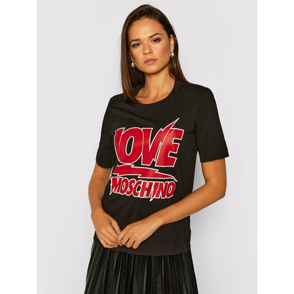LOVE MOSCHINO T-Shirt W4F152RM 3876 Czarny Regular Fit