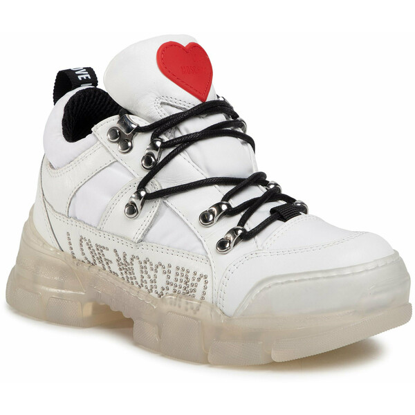 LOVE MOSCHINO Sneakersy JA15434G0BJ1310A Biały