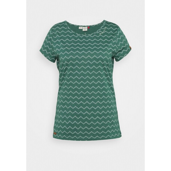 Ragwear Plus CHEVRON T-shirt z nadrukiem dark green RAC21D01A