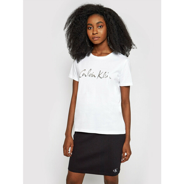 Calvin Klein T-Shirt Signature K20K202870 Biały Regular Fit