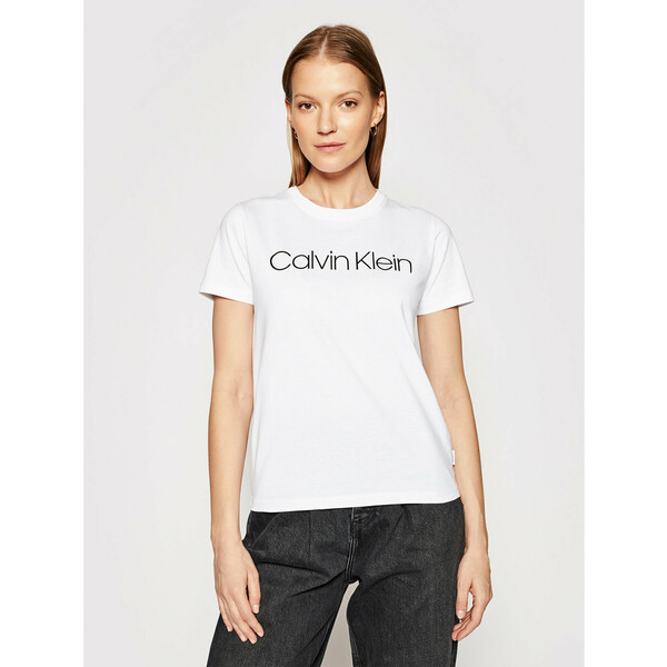 Calvin Klein T-Shirt Core Logo K20K202018 Biały Regular Fit