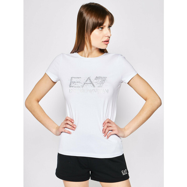 EA7 Emporio Armani T-Shirt 3HTT18 TJ12Z 0101 Biały Regular Fit